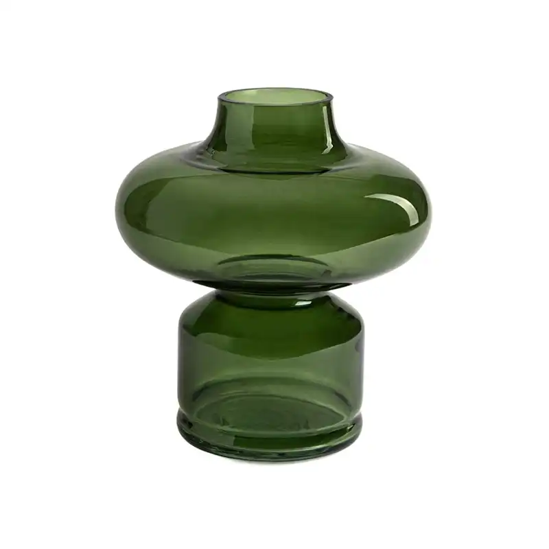 Vase en verre vert