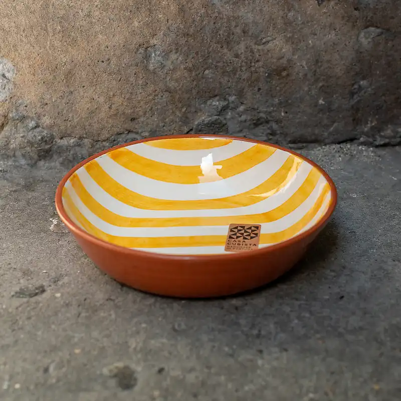 Bol en céramique rayures jaune Casa Cubista