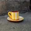 tasse-soucoupe-rayures-verticales-jaune Tasse à café jaune et soucoupe rayures verticales jaune Casa Cubista