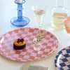 plateau-orange-rose-2 Plateau de service rond orange / rose Blu Kat