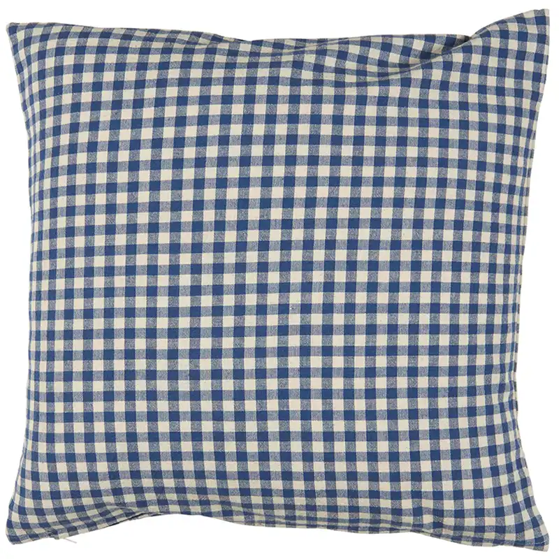 Housse de coussin en coton vichy bleu IB Laursen