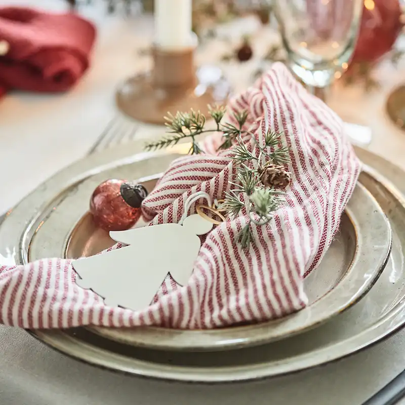 serviettes de table rayées rouges IB Laursen