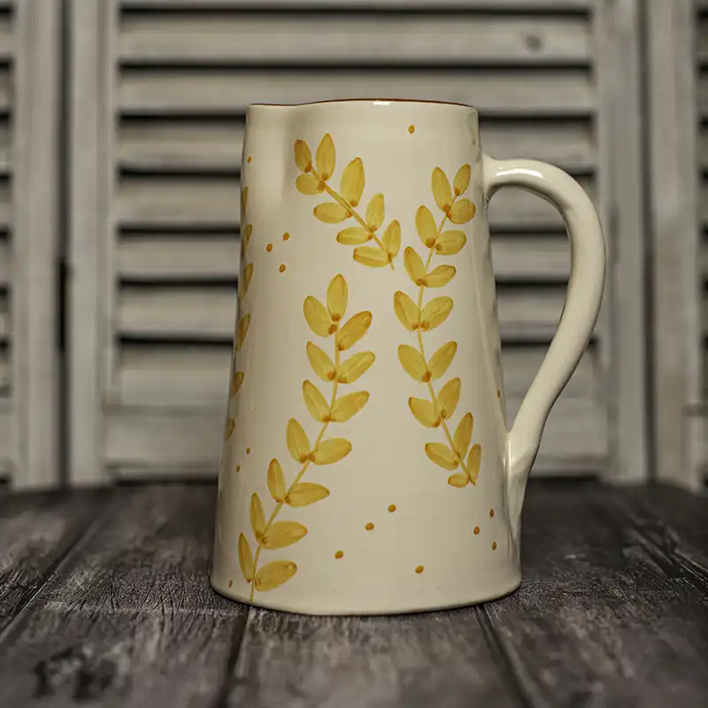 Pichet de 2L en céramique jaune