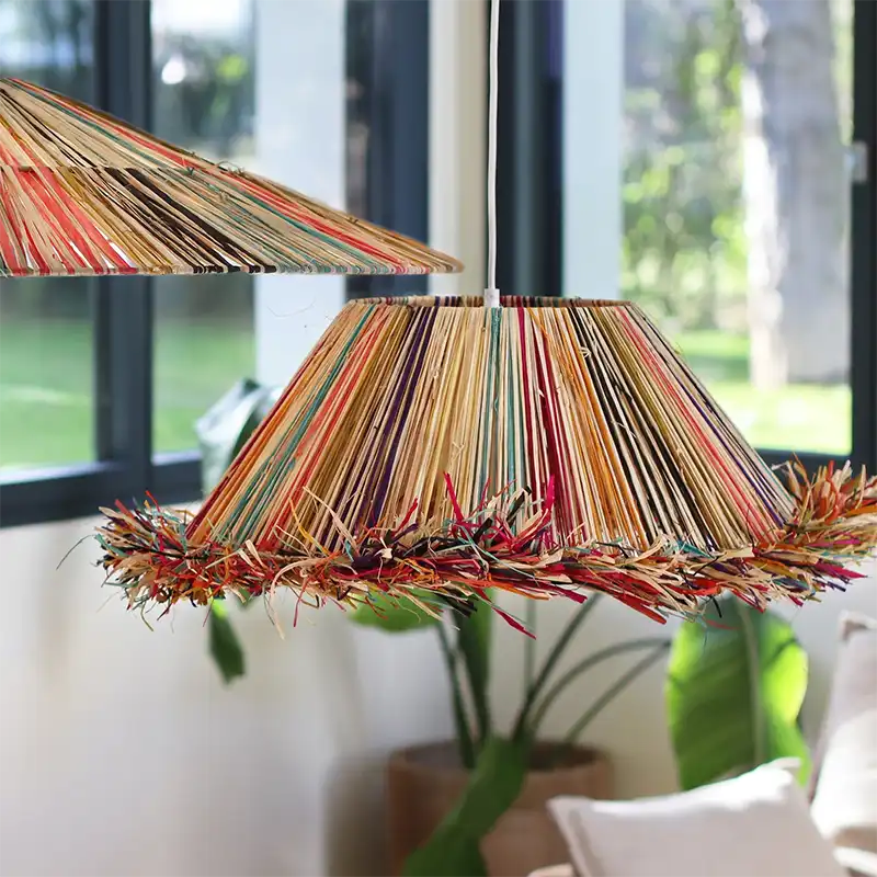 Suspension en raphia multicolore Now's Home