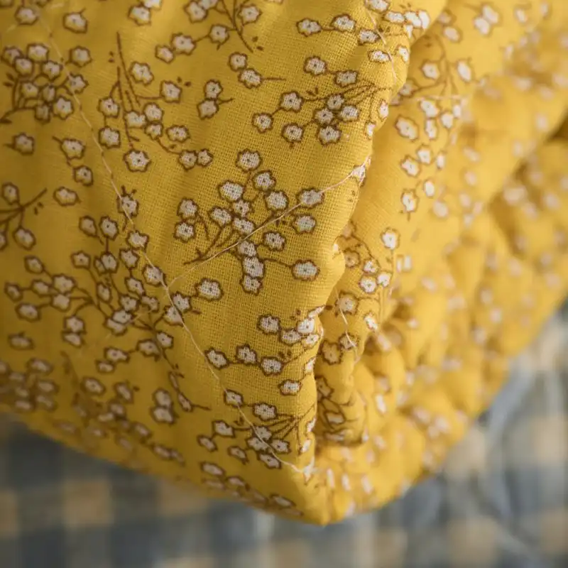 Plaid jaune à fleurs blanches IB Laursen