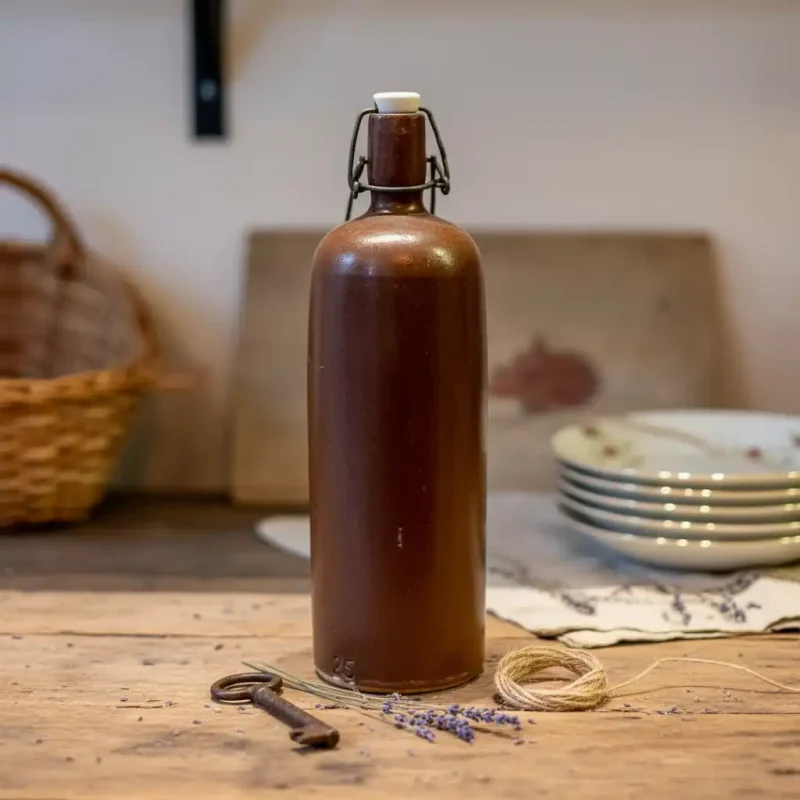 Gourde en grès marron