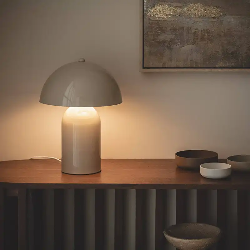 Lampe champignon sable. Lampe à poser.