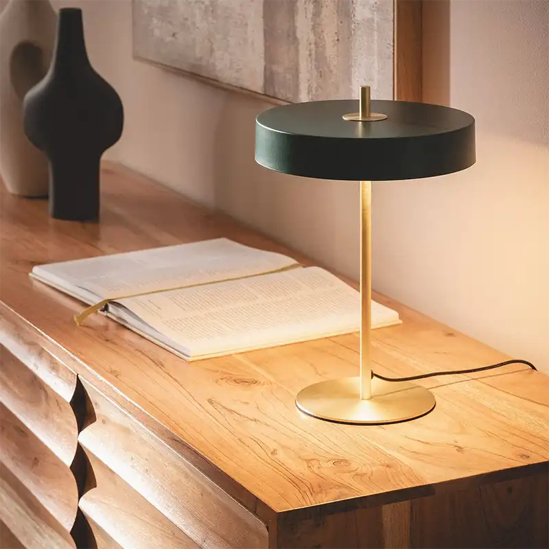 Lampe à poser led métal vert