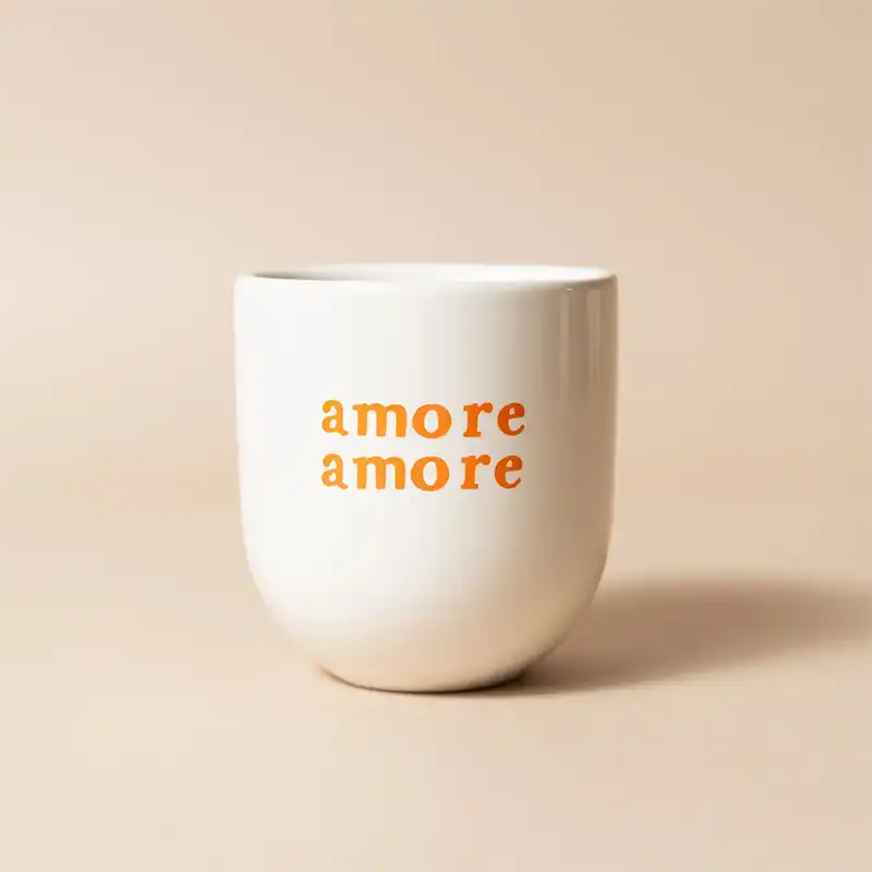 Tasse amore amore blanche en céramique