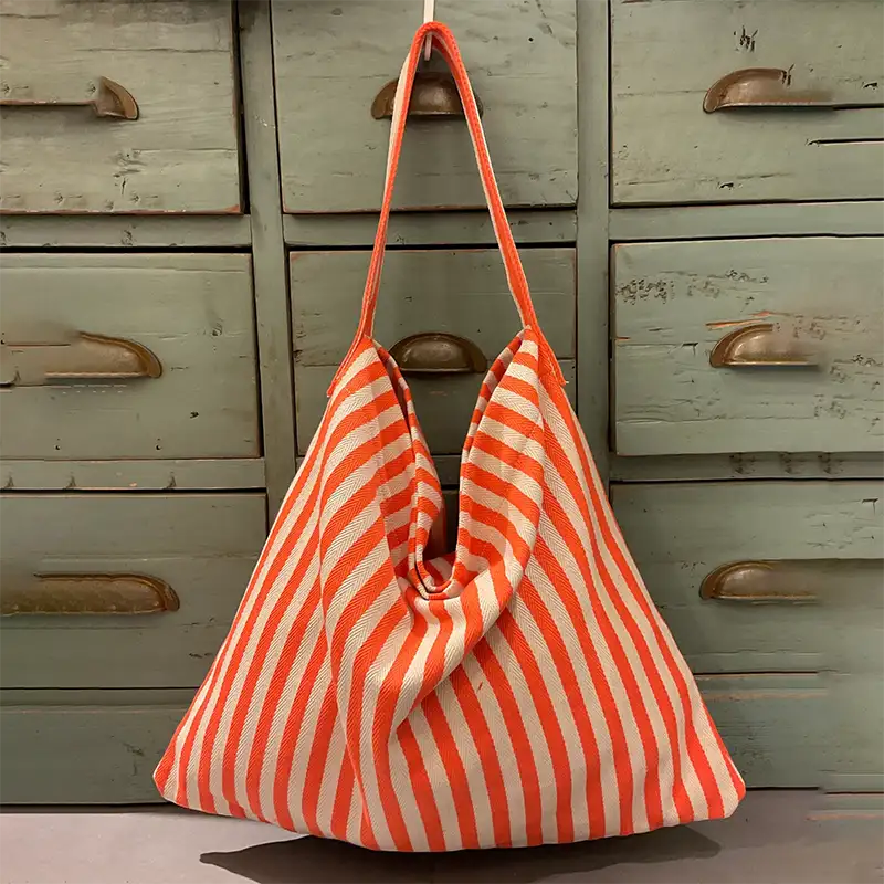 Cabas rayé orange Cinnamon