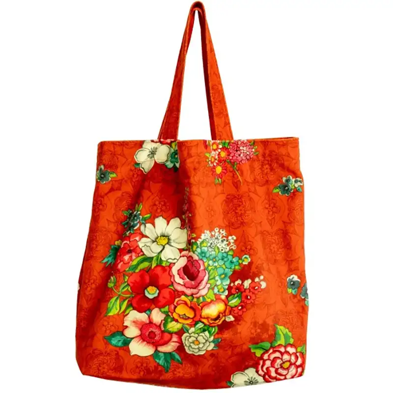 Tote bag en velours orange