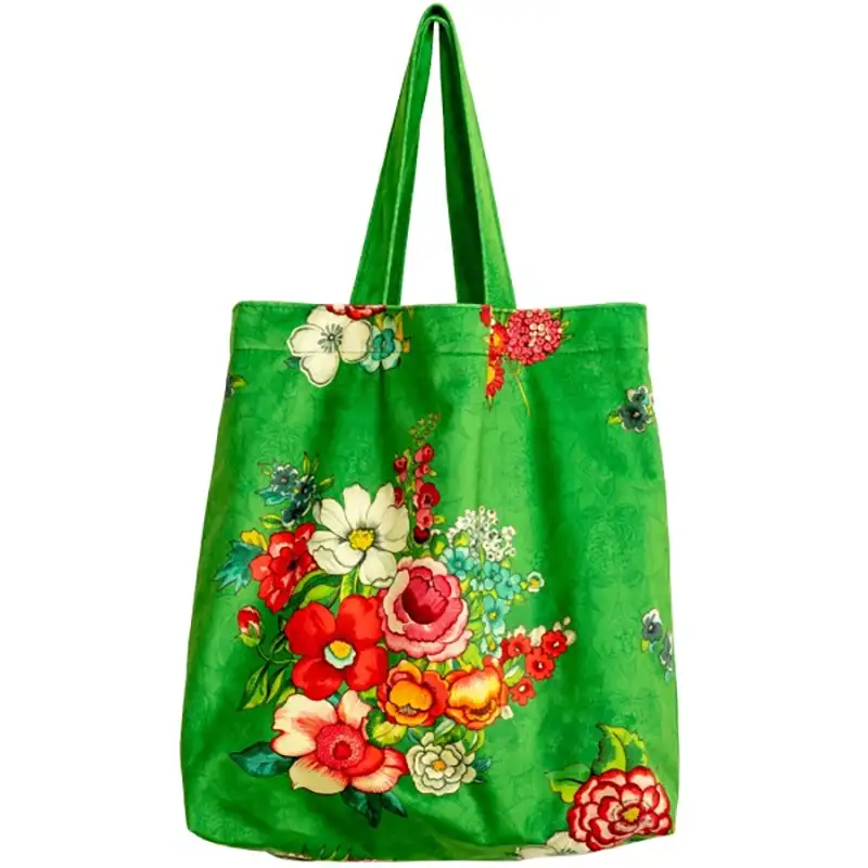 Tote bag en velours vert