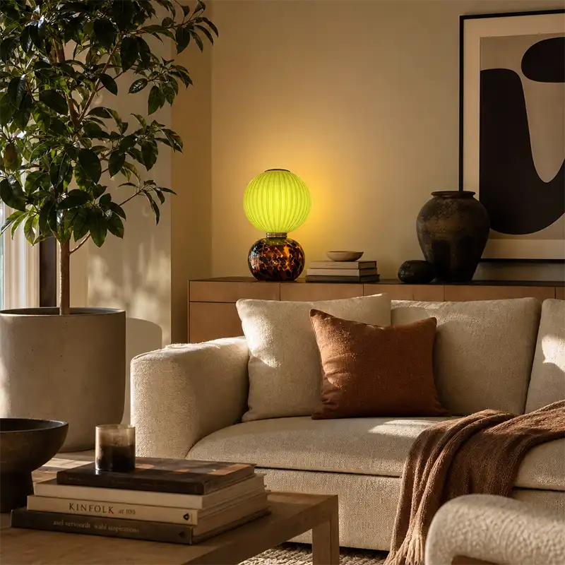 Lampe Adonis léopard et kaki