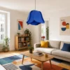 Lampe Tulipe bleue en toile d'ULM