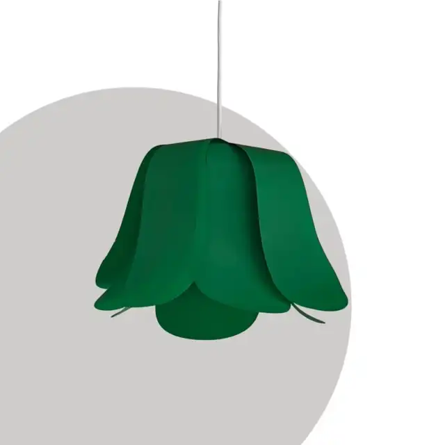 Lampe Tulipe verte en toile d'ULM