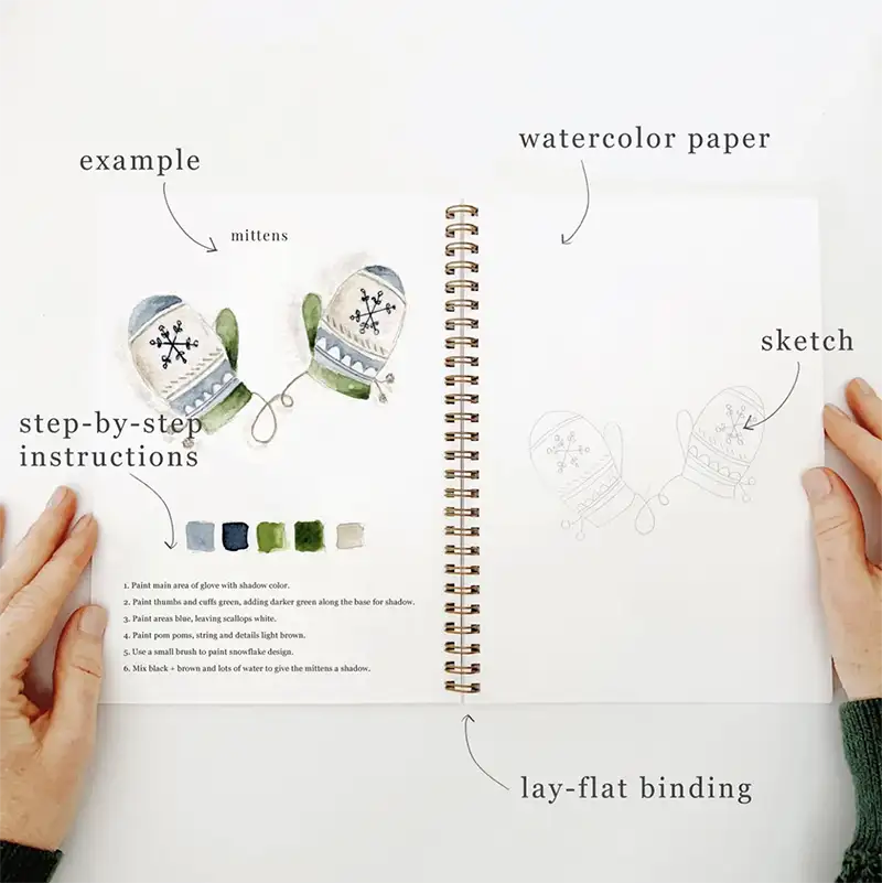 Carnet d'aquarelle hiver