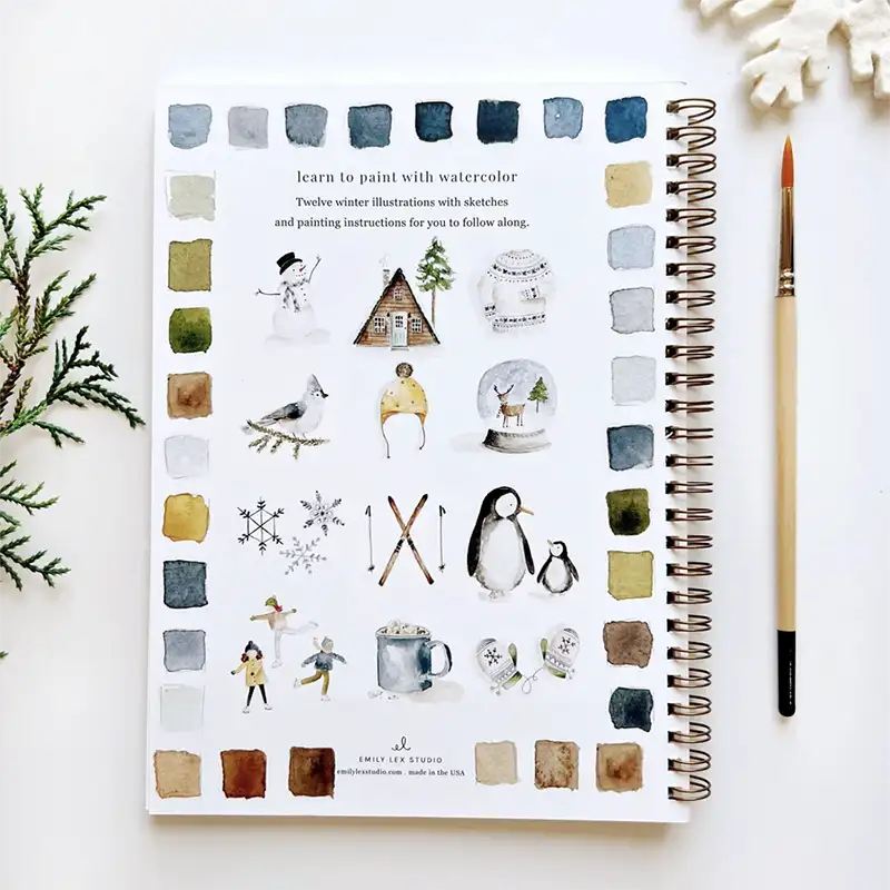Carnet d'aquarelle hiver