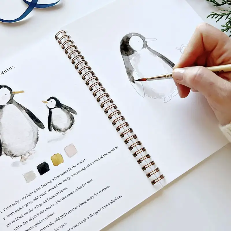 Carnet d'aquarelle hiver