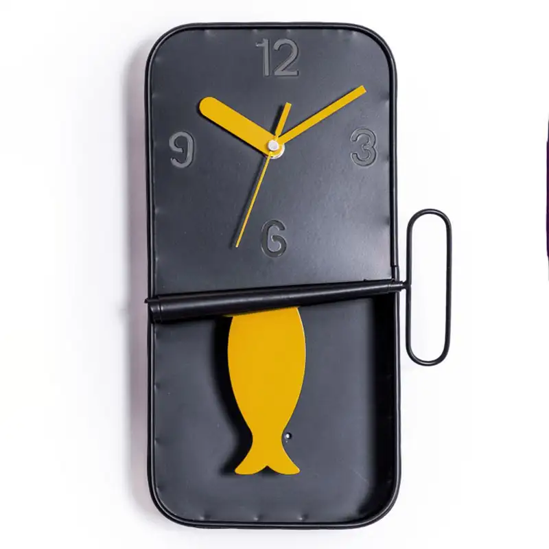 Horloge boîte à sardines noire