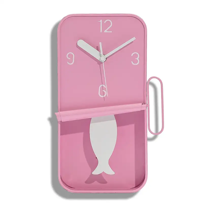 Horloge boîte à sardines rose