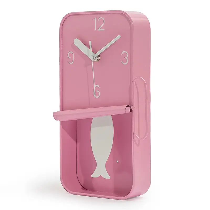 Horloge boîte à sardines rose