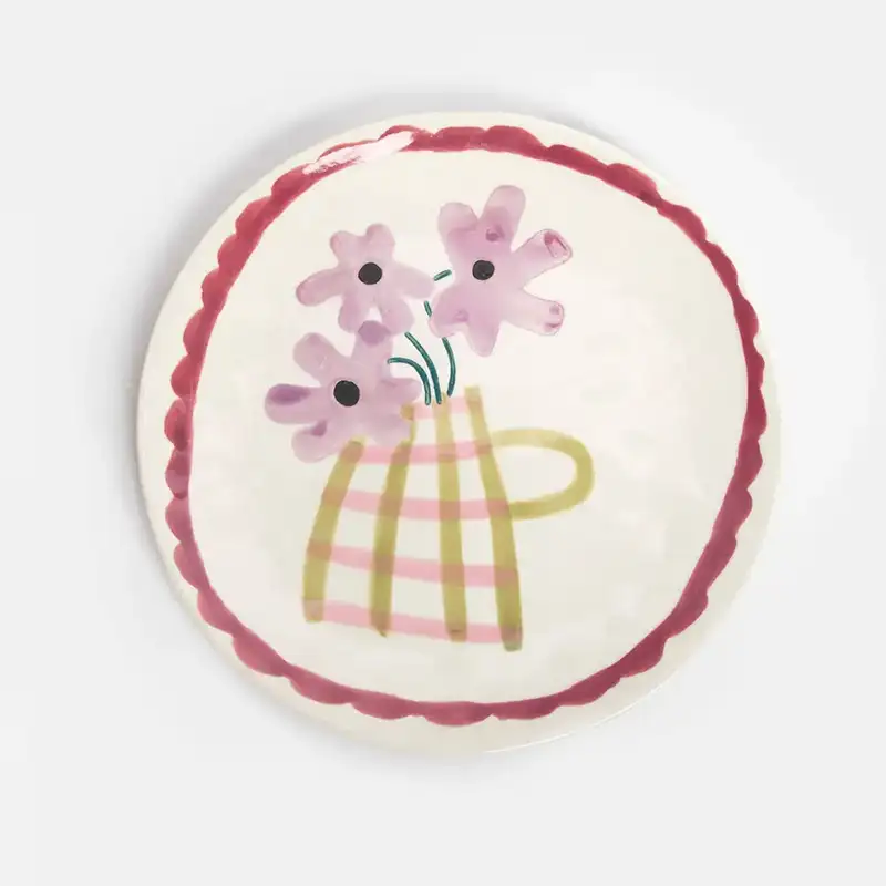 Assiette fleurs déco Caroline Gardner