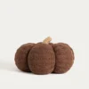 Citrouille en tissu marron chocolat