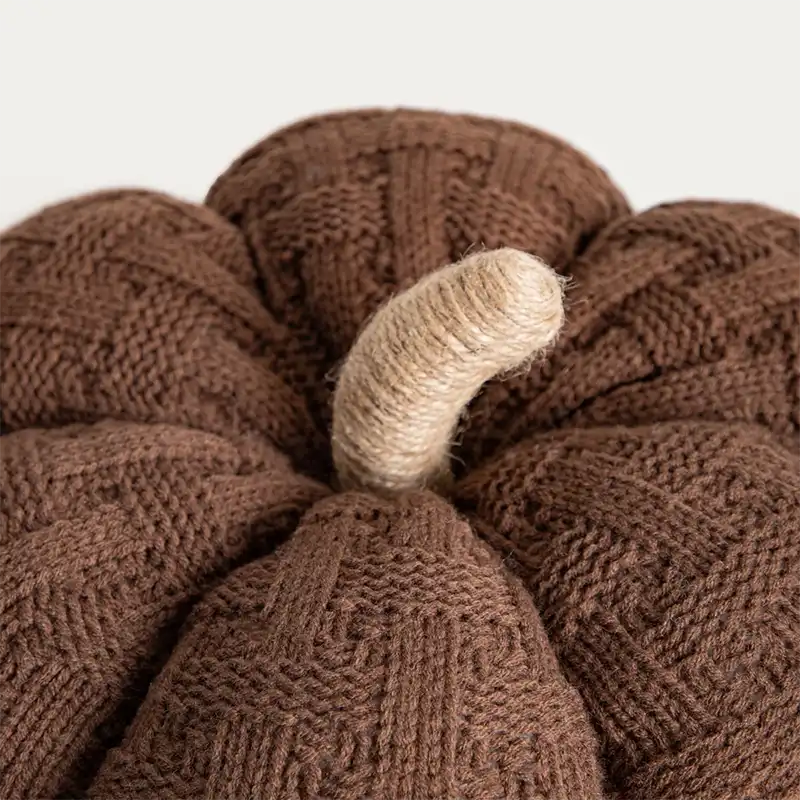 Citrouille en tissu marron chocolat