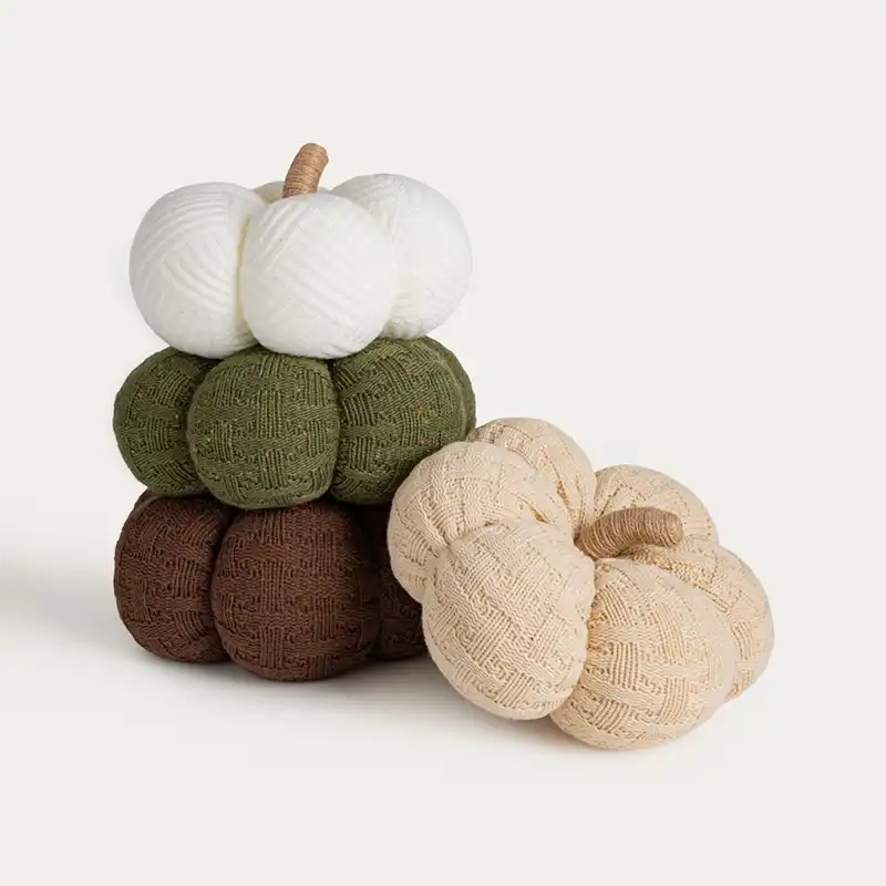 Citrouille en tissu marron chocolat