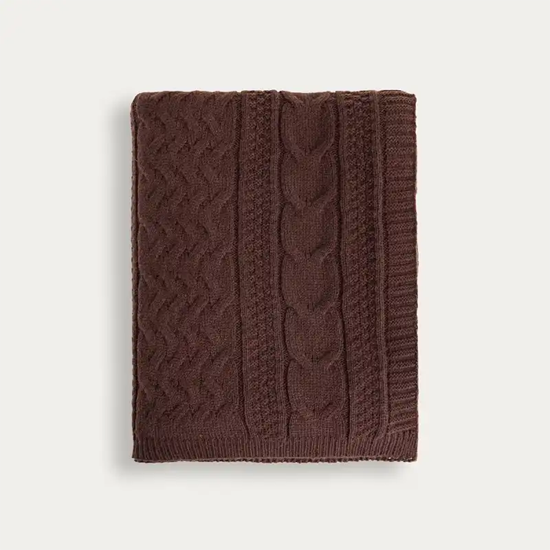 Plaid style pull marron