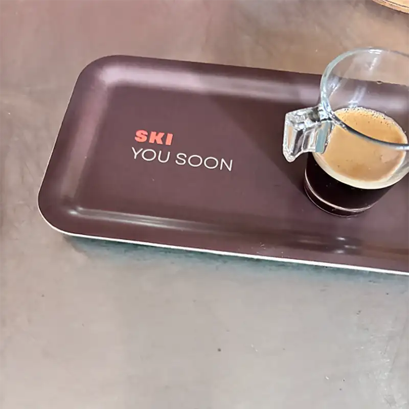 Mini plateau en h^tre "ski you soon"