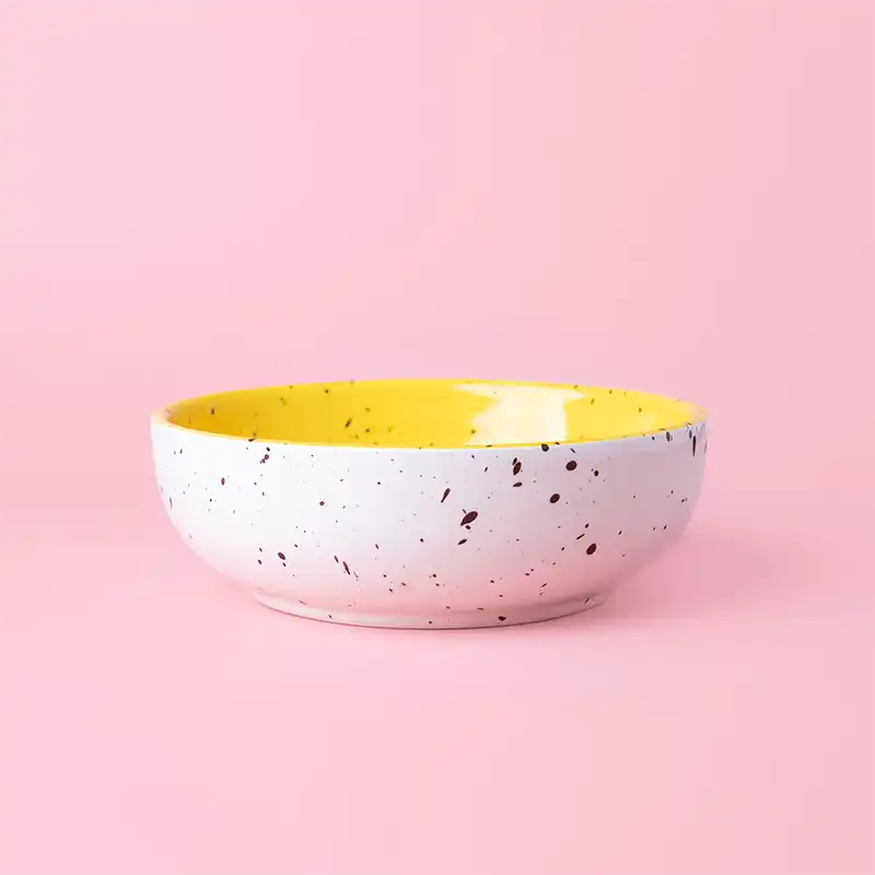 Bol râpe à ail jaune en céramique