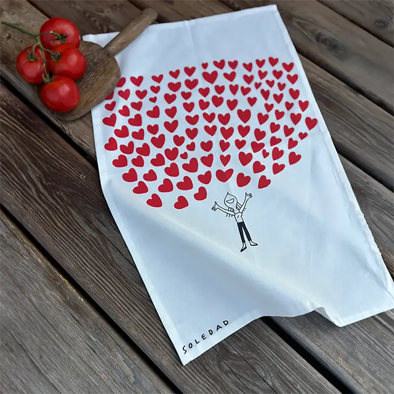 Torchon de cuisine coeur ballons