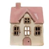 Photophore beige et rose en céramique